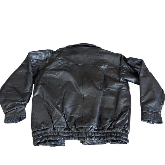 Vintage 90's Flight Path Leather Motorcycle Jacket Small Black - Picture 12 of 16